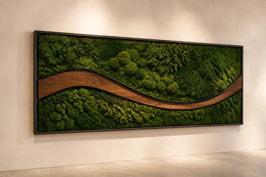 Verdant Current preserved moss artwork
